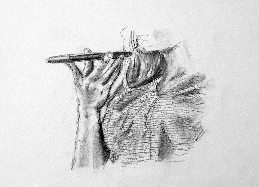 In the Jay Street metro station a loud conversation is taking place next to the stairwell…