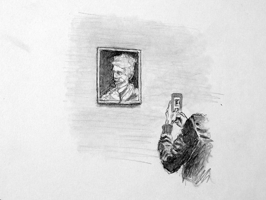 At the Met:  the cellphone brandished as a weapon, a screen, an interpreter-par-excellence…