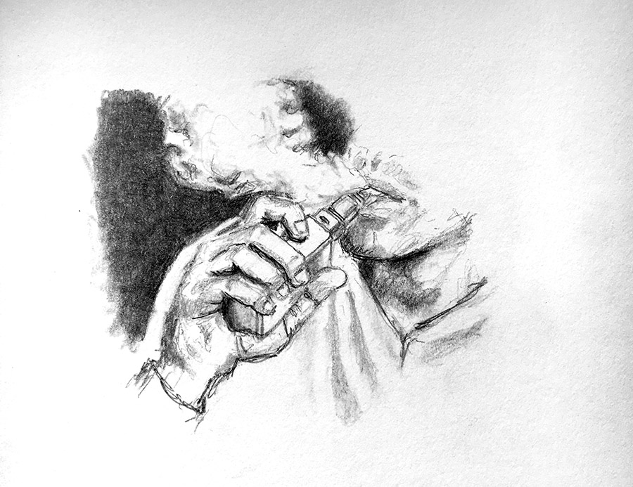 In Tribeca Park, on the corner of Walker Street and Church.  It’s a windy&nbsp;day…