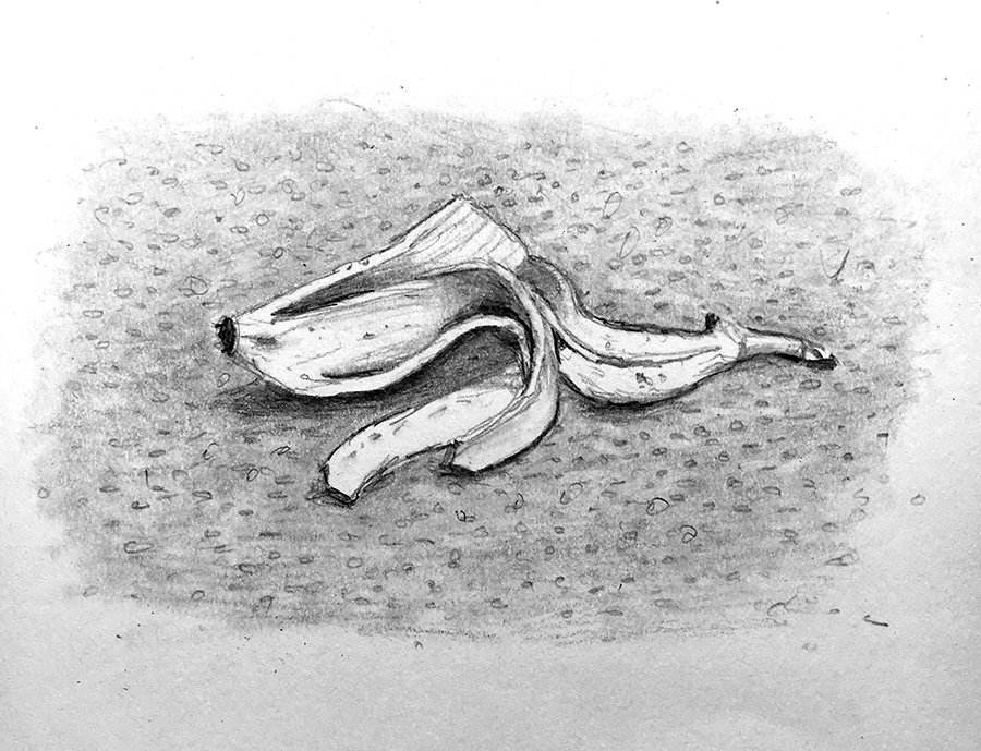 On a downtown F train I notice three people simultaneously eating&nbsp;bananas…